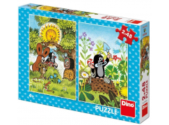 Dino Puzzle Krtek na louce 2 x 48 dílků
