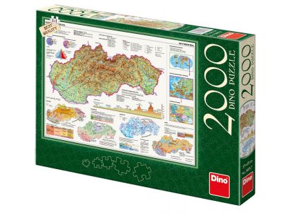 Dino Mapy Slovenska puzzle 2000 dílků