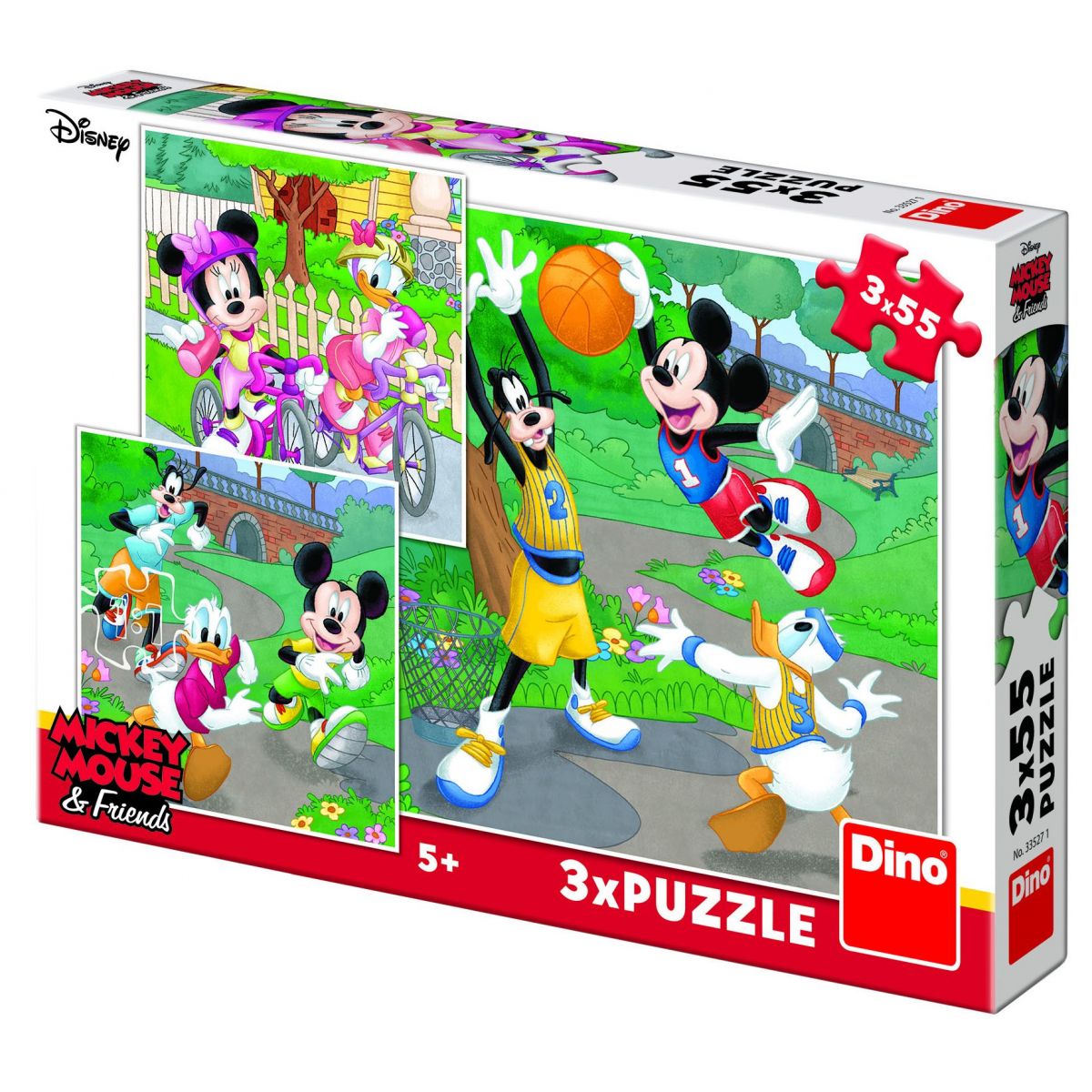 Dino Mickey a Minnie sportovci puzzle 3 x 55 dílků