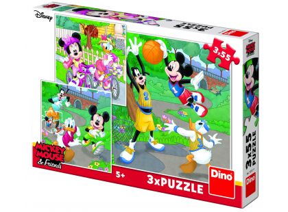 Dino Puzzle Mickey a Minnie sportovci puzzle 3 x 55 dílků