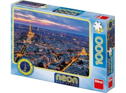 Dino Paříž v noci 100 dílků neon puzzle