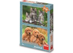 Dino pejsci a kočičky 2x48 puzzle