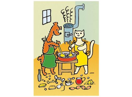 Dino Puzzle Pejsek a kočička Jak sušili prádlo 2 x 48 dílků