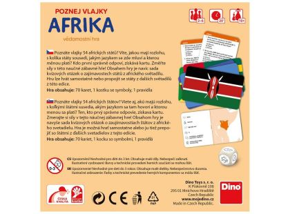 Dino Poznej vlajky Afrika cestovní hra