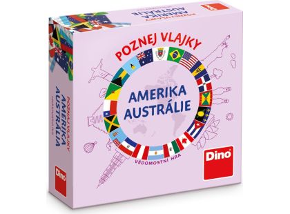 Dino Poznej vlajky Amerika a Austrálie cestovní hra