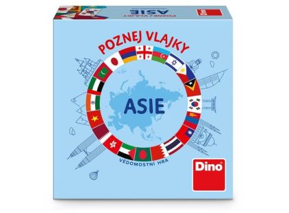 Dino Poznej vlajky Asie cestovní hra