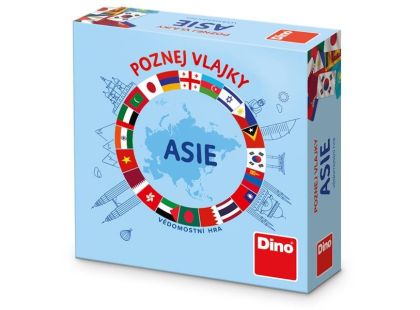 Dino Poznej vlajky Asie cestovní hra