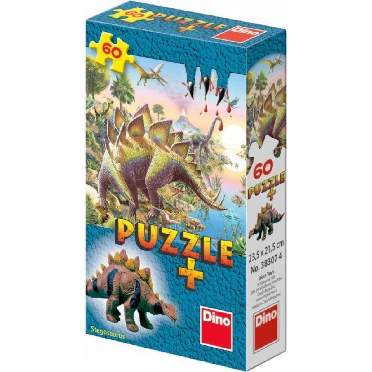 Dino Puzzle Dinosauři s figurkou 60 dílků - Stegosaurus