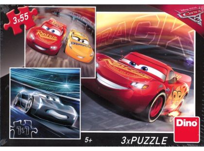 Dino Puzzle Disney Cars 3 Trénink 3 x 55 dílků