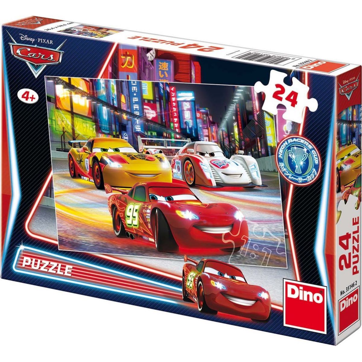 Dino Puzzle Disney Cars noční závod 24 dílků