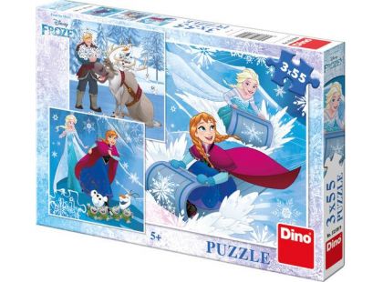 Dino Puzzle Disney Frozen Zimní radovánky 3 x 55 dílků