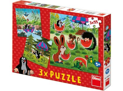 Dino Puzzle Krtek a paraplíčko 3x55 dílků Dino Puzzle Krtek a paraplíčko 3x55 dílků
