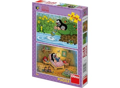 Dino Puzzle Krtek a perla 2 x 48 dílků