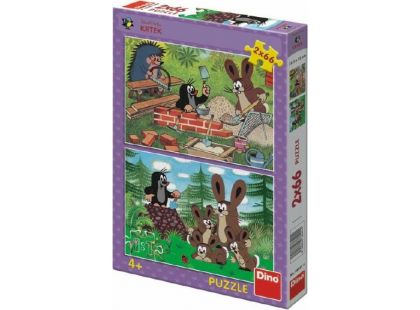 Dino Puzzle Krtek a Zajíc 2 x 66 dílků