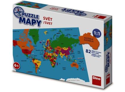 Dino Puzzle Mapa světa 82 dílků