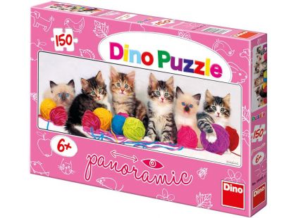 Dino Puzzle Panoramic Kočičky s klubíčky 150 dílků