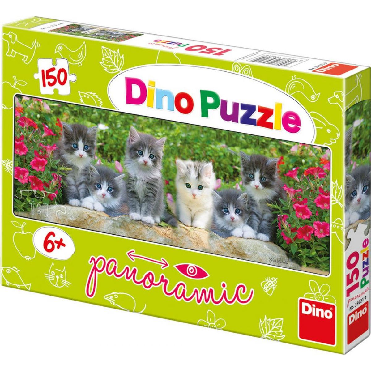 Dino Puzzle Panoramic Koťátka v zahradě 150 dílků
