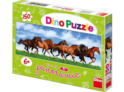 Dino Puzzle Panoramic Úprk koní 150dílků