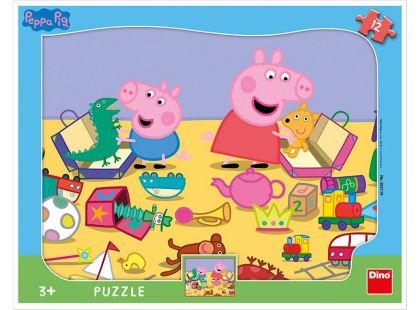 Dino puzzle Peppa Pig si hraje deskové tvary 12 dílků