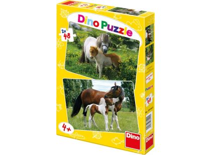 Dino Puzzle Poníci a koníci 2x48dílků