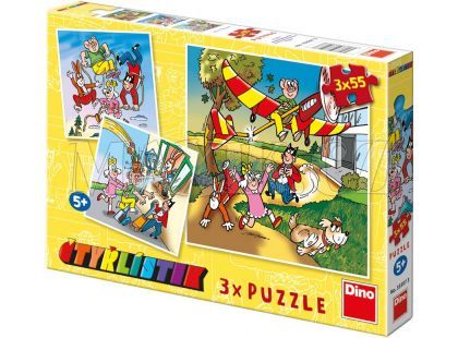 Dino Puzzle Čtyřlístek 3x55 dílků