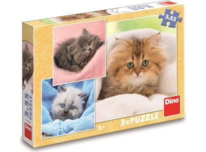 Dino roztomilá koťátka 3x55 puzzle