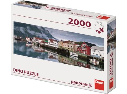Dino Puzzle panoramic Rybářská vesnice 2000 dílků