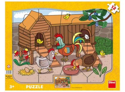 Dino Slepičky deskové puzzle 12 dílků