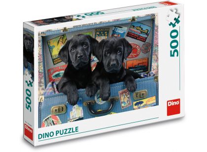Dino Puzzle Štěňata v kufru 500 dílků