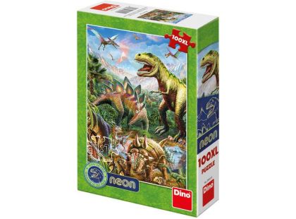 Dino Puzzle neonové Svět dinosaurů 100 XL dílků