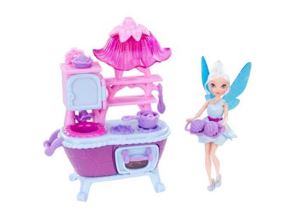 Disney Víly: 11 cm panenka a velký hrací set - Víla Modrovločka s kuchyňským setem