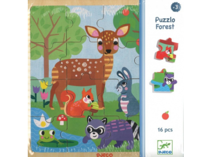 Djeco Puzzle dřevěné Lesní zvířátka 16 dílků