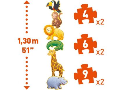Djeco Puzzle gigant Kamarádi z Jungle 19 dílků