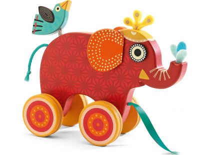 Djeco Tahací hračka Červený slon