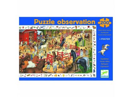 Djeco Vyhledávací puzzle Koně 200 dílků