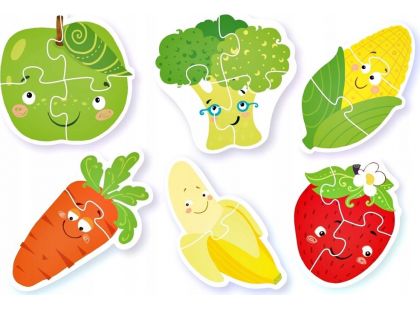 DoDo Puzzle Ovoce a zelenina a domácí zvířátka 9 dílků