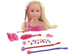 Dolls World - Česací hlava Ashley - blondýnka 21 cm