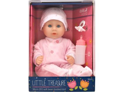 Dolls World - Miminko Little Treasure PINK - 38 cm se zavíracími očima