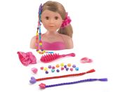Dolls World Česací hlava Ashley - brunetka 21 cm