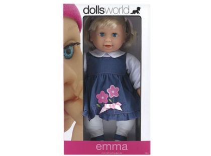 Dolls World Panenka Emma 41 cm modré šaty