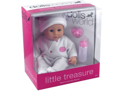 Dolls World Panenka Little Treasure 38cm bílý obleček