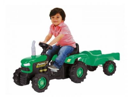 Dolu Dětský traktor šlapací s vlečkou zelený
