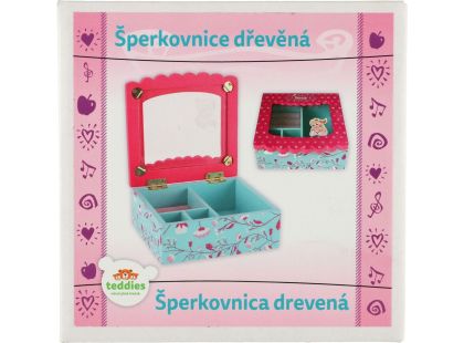 Dřevěná šperkovnice Princess odklápěcí vrch