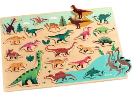 Dřevěné Puzzle Dinosauři