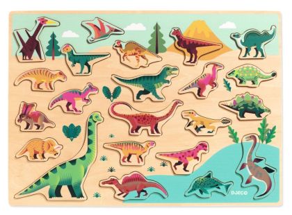 Dřevěné Puzzle Dinosauři