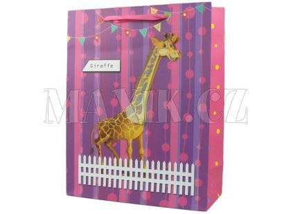 Dárková taška zvířátka lesk - Žirafa