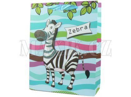 Dárková taška zvířátka lesk - Zebra