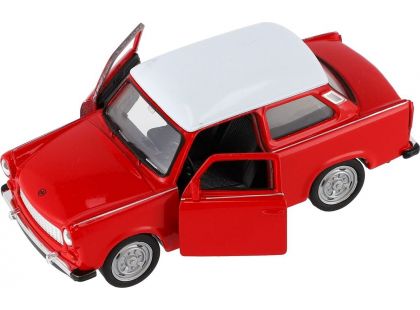Dromader Auto Welly Trabant 601 Klasic 11cm 1 : 34 červený s bílou střechou