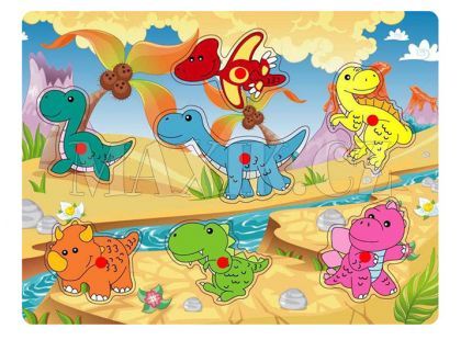 Dromader Vkládačka dřevěná dinosauři