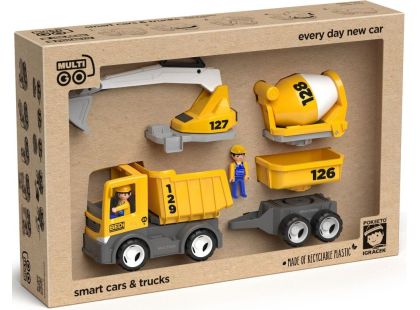 ECO MultiGO Build set - figurky Igráčků stavbařů s auty